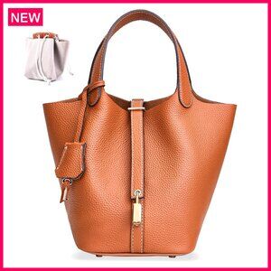 Genuine Leather Bucket Bag Tote Purse Top Handle Crossbody Travel